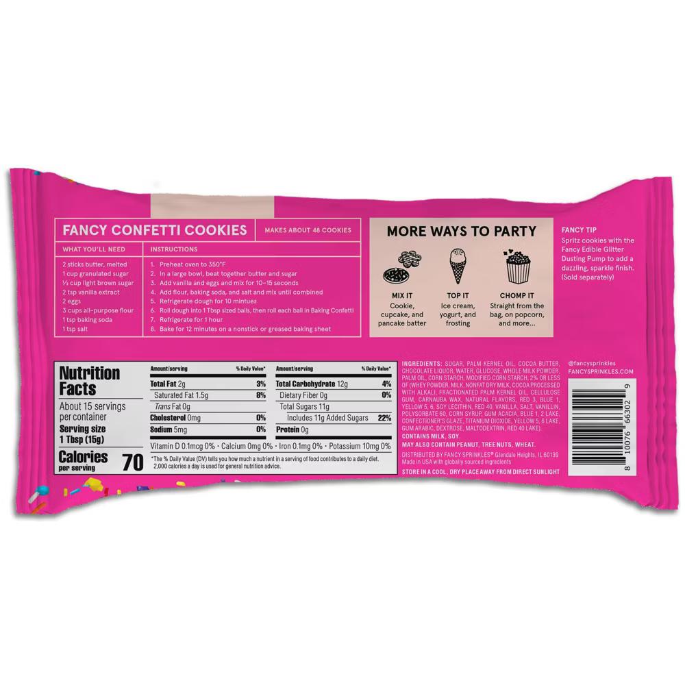 Fancy Sprinkles Rainbow Baking Confetti with Sprinkles and Chocolate Chips - 8oz
