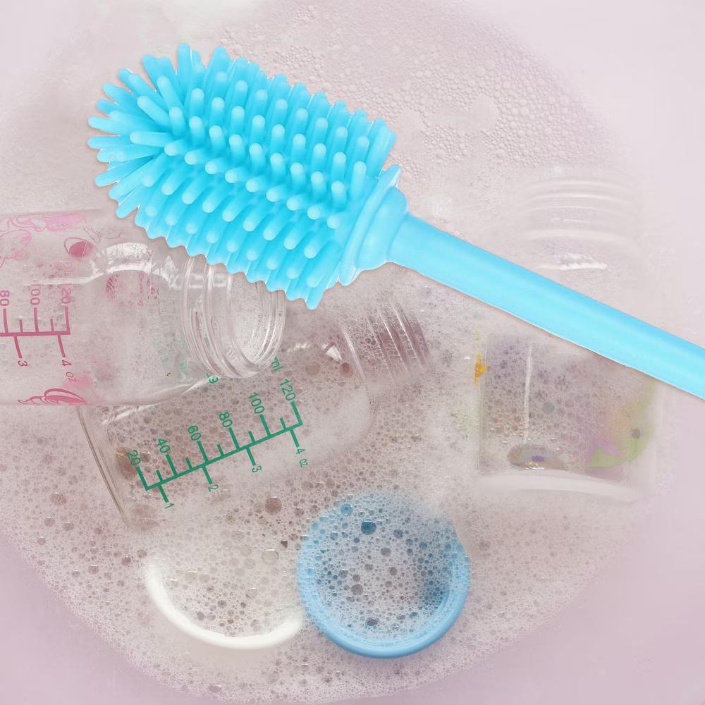 Silicone Bottle Brush with 2 Straw Brush for Cleaning Narrow Neck Containers Sport Bottles - Image 2