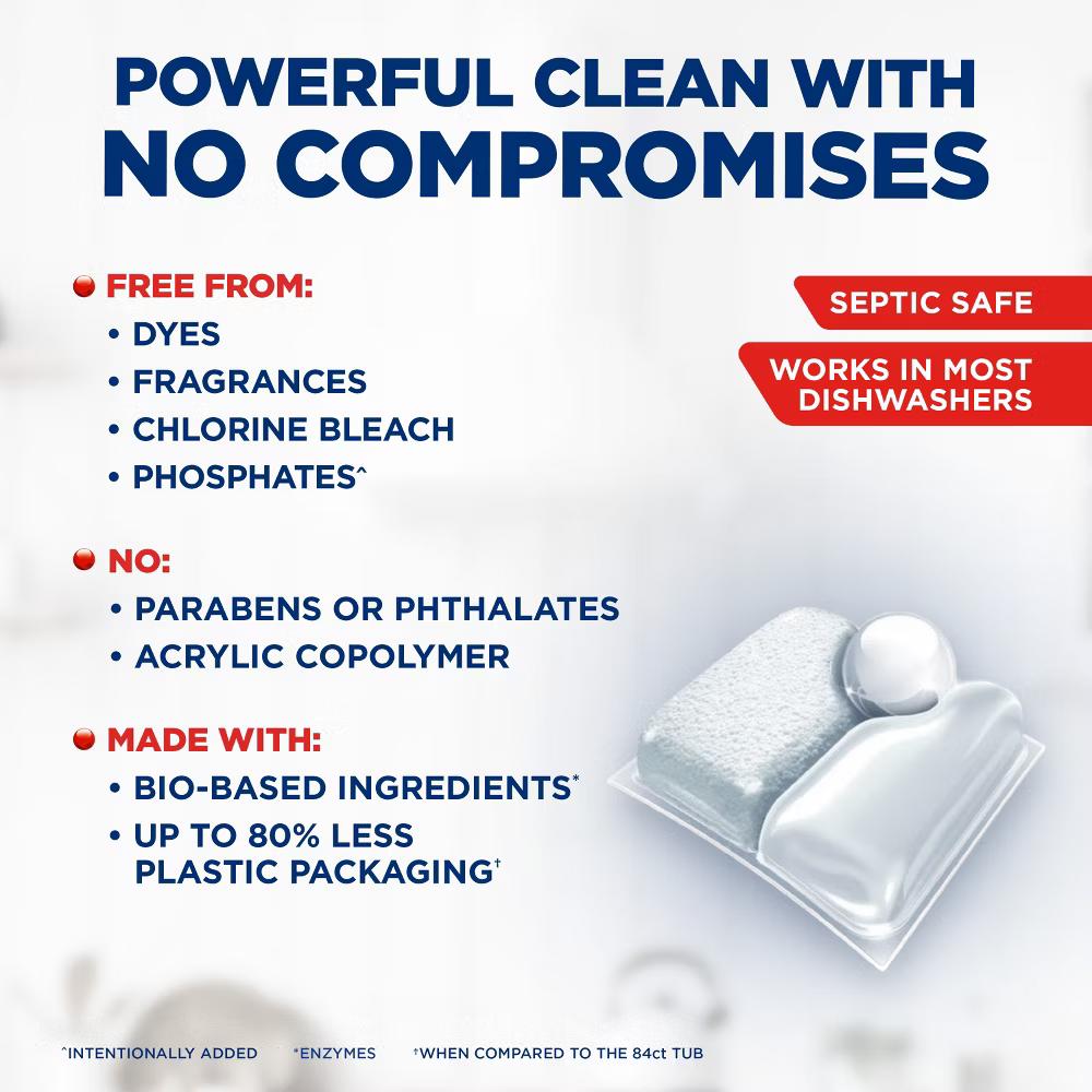 Quantum Free & Clear Dishwasher Detergent Tablets - 84ct - Image 8