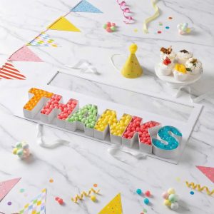 Cook With Color 2"x28" 'Thanks' Word Gift Box White