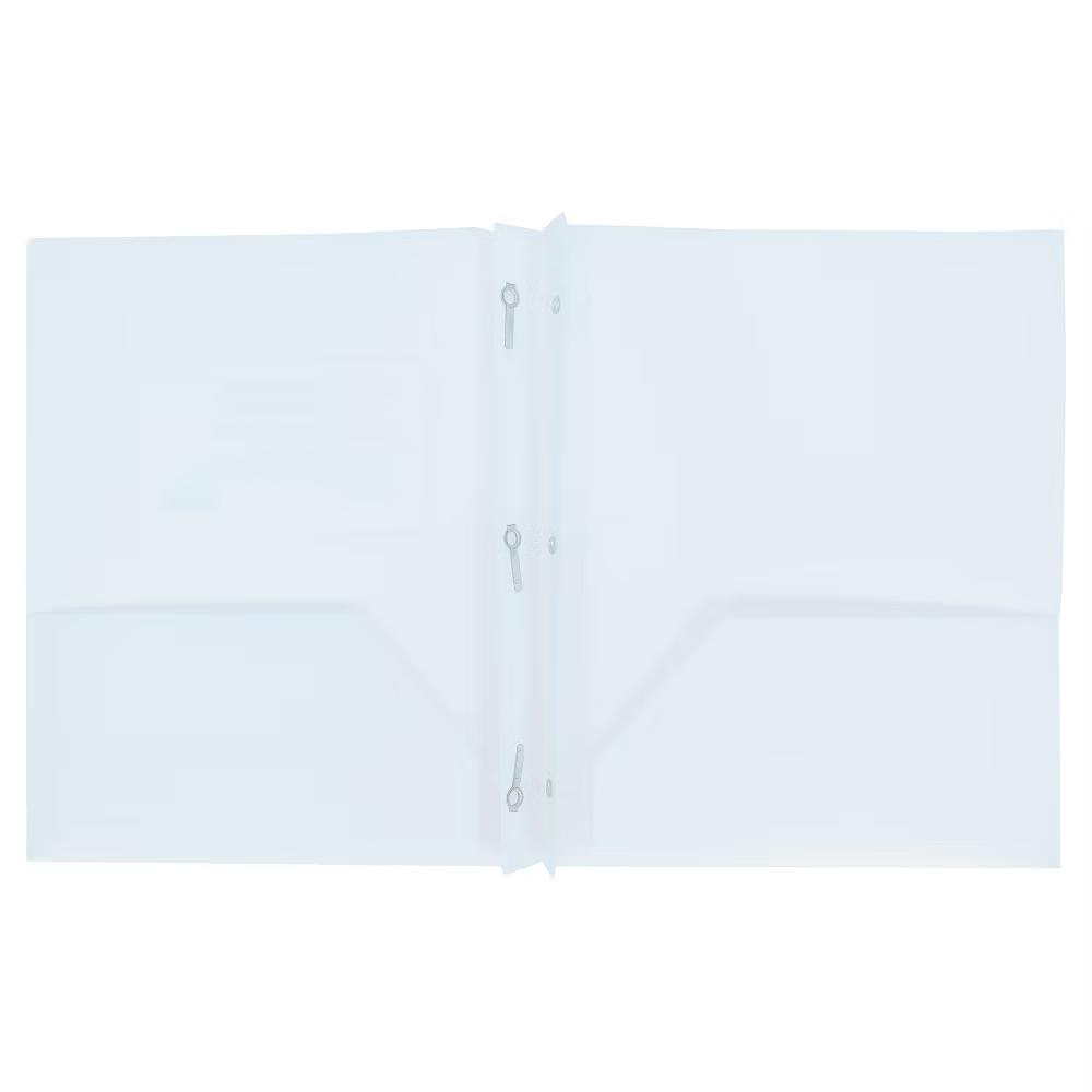 2 Pocket Plastic Folder with Prongs