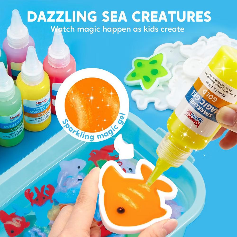 Magic Water Elf Toy Kit - 2 Styles, Fairy Water Gel Toy with 10 Magic Gels, 12 Molds, DIY STEM Arts and Crafts, Birthday Gifts for Kids Age 3 - Image 4