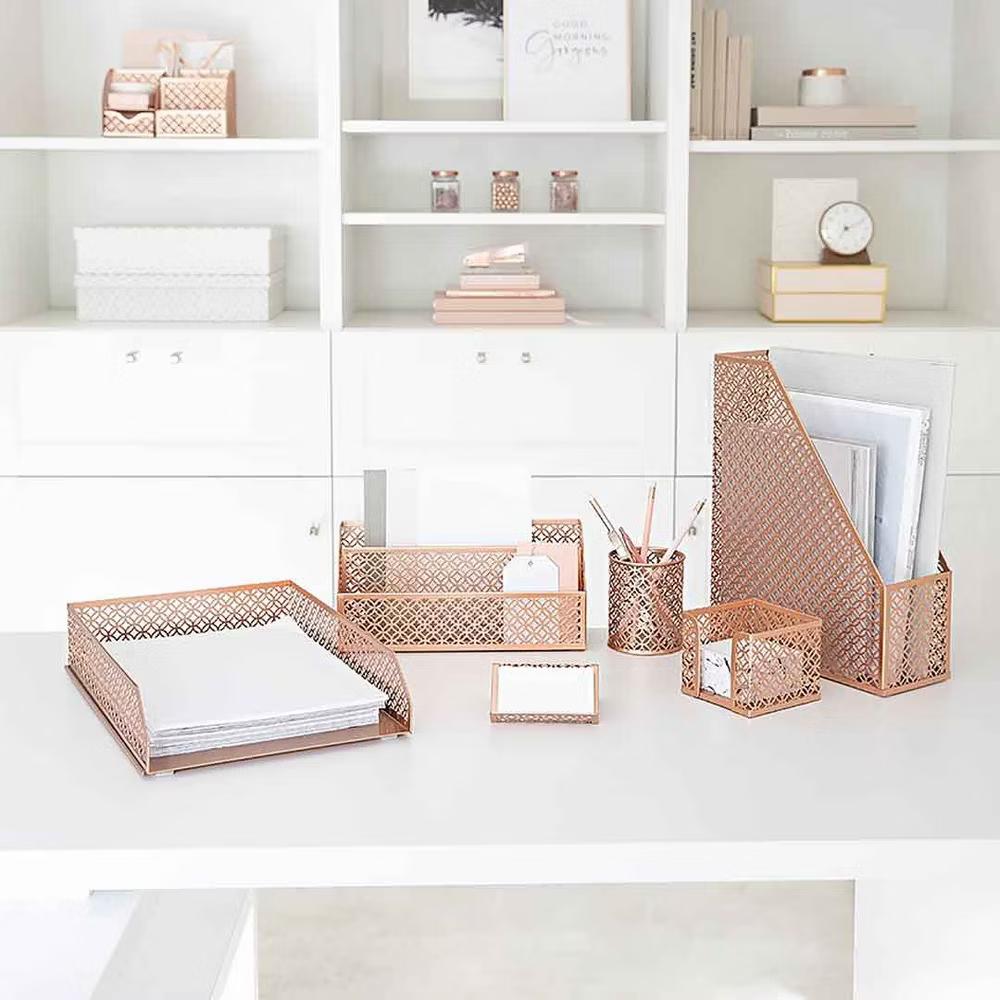 Blu Monaco Desk Organizer Set - 6-Piece Desk Accessories for Mail, Sticky Notes, Pens, Magazines & Documents - Image 38