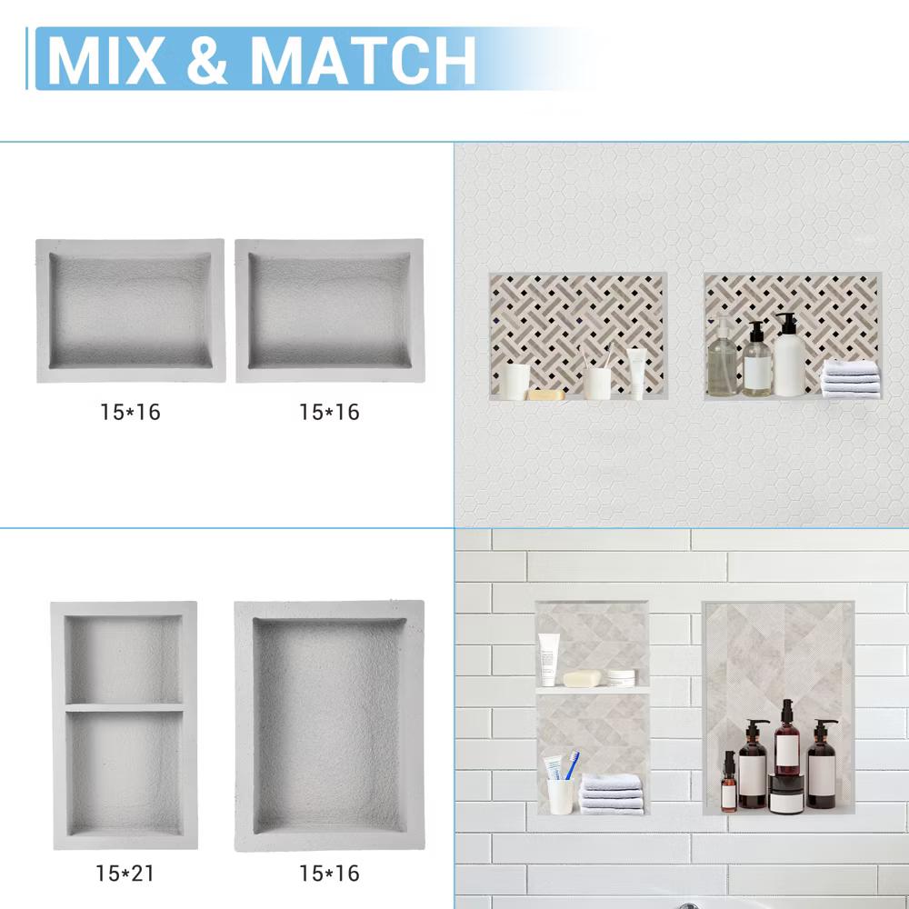 12"×20" Tile Ready Recessed Shower Niche, Modern Square Corner In-Wall Bathroom Storage Shelf with Simple Installation - Image 8