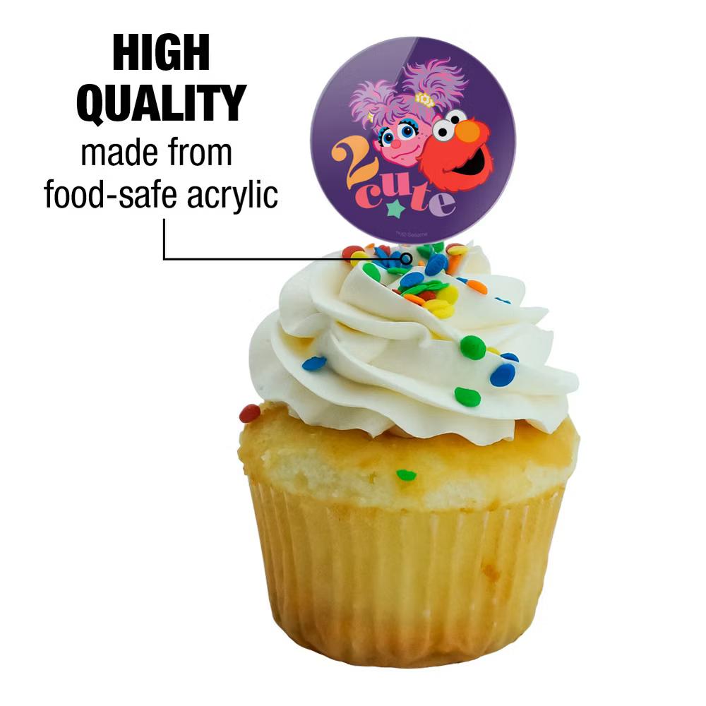 Elmo and Abby 2 Cute Cupcake Picks Toppers Decoration Set of 6 - Image 2