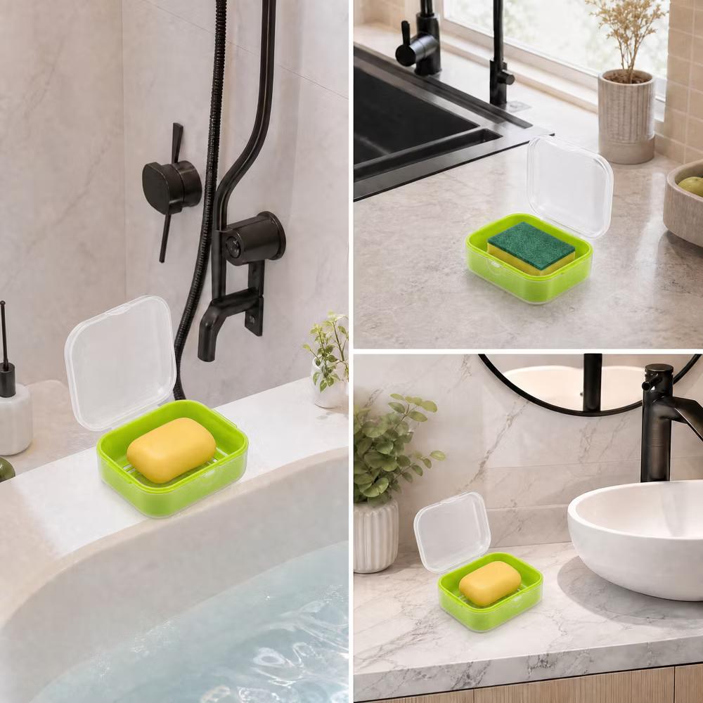 Square Double-layer Drain Soap Dish 1 Pc - Image 15