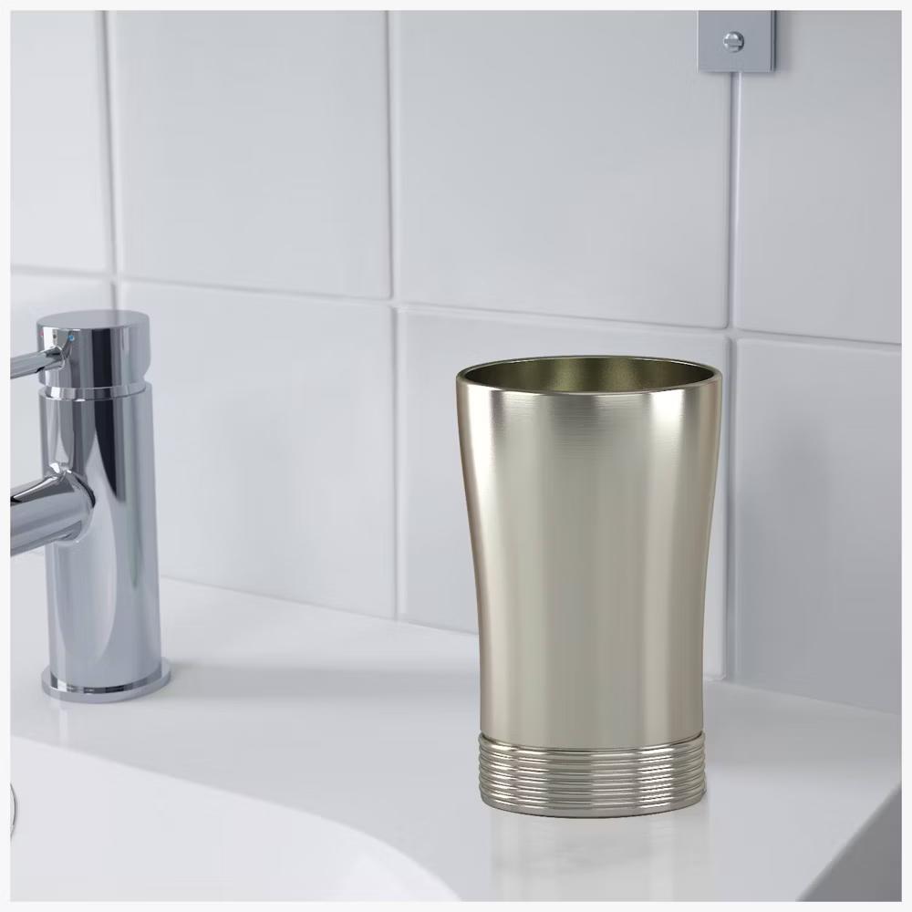 Special Metal Cup - 6oz Stainless Steel Bathroom Tumbler, Pewter, Easy to Clean - Image 4