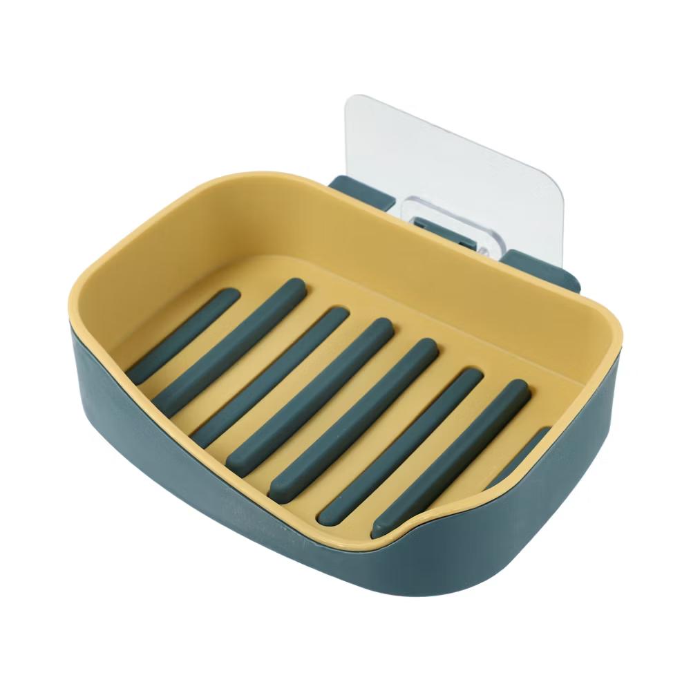 Plastic Soap Dish Keep Soap Dry Soap Cleaning Storage Drill Free Soap Holder for Home Bathroom Kitchen 13x9.2cm 1 Pc