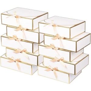 10 Pack Large White Gift Boxes with Lids 12.6x9.8x3.1 Inch for Bridesmaid Proposal Wedding Graduation Birthday Party
