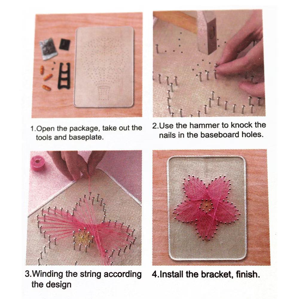 Wizardi String Art DIY Kit - Dandelion. Wizardi Craft Kit F07-M12-3-DHBC18330