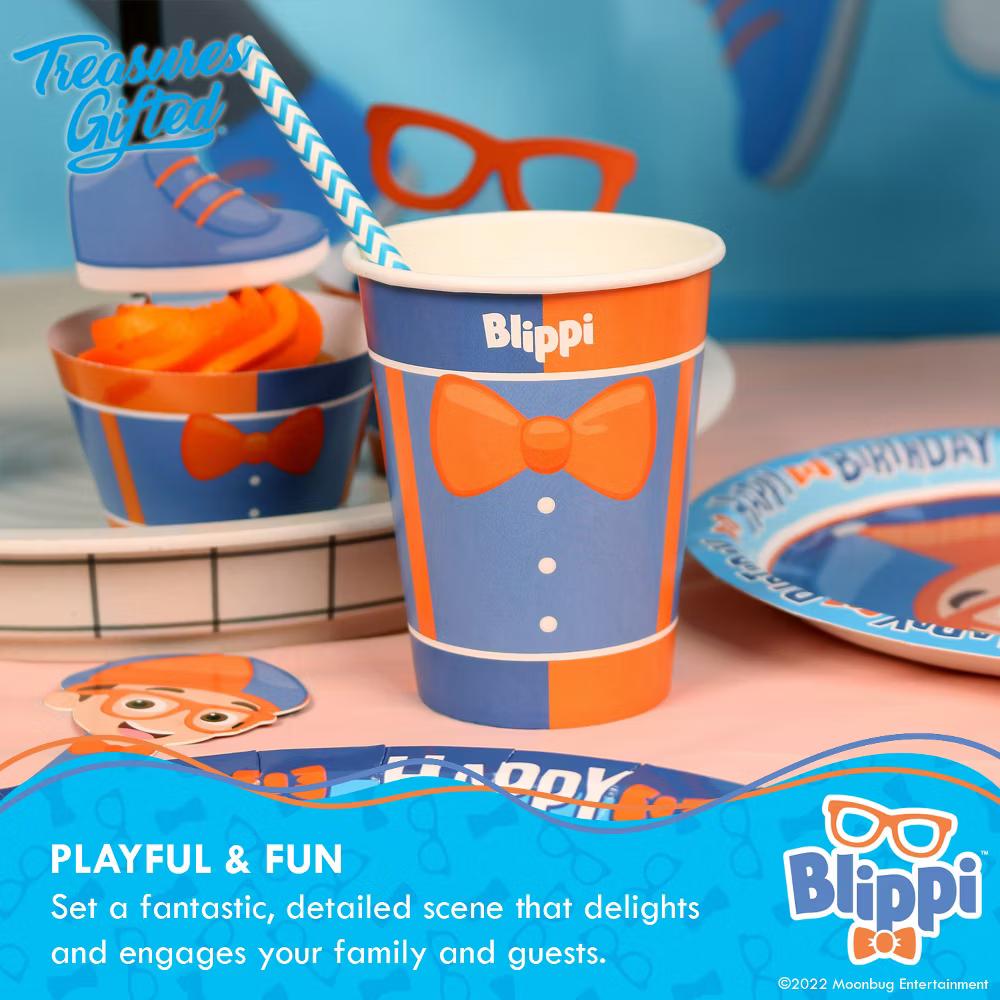Treasures Gifted Blippi Birthday Party Tableware Classic Set for 16 Guests - Image 3