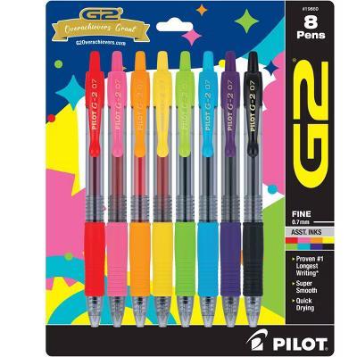 8pk G2 Gel Pens Fine Point 0.7mm Multicolored Ink