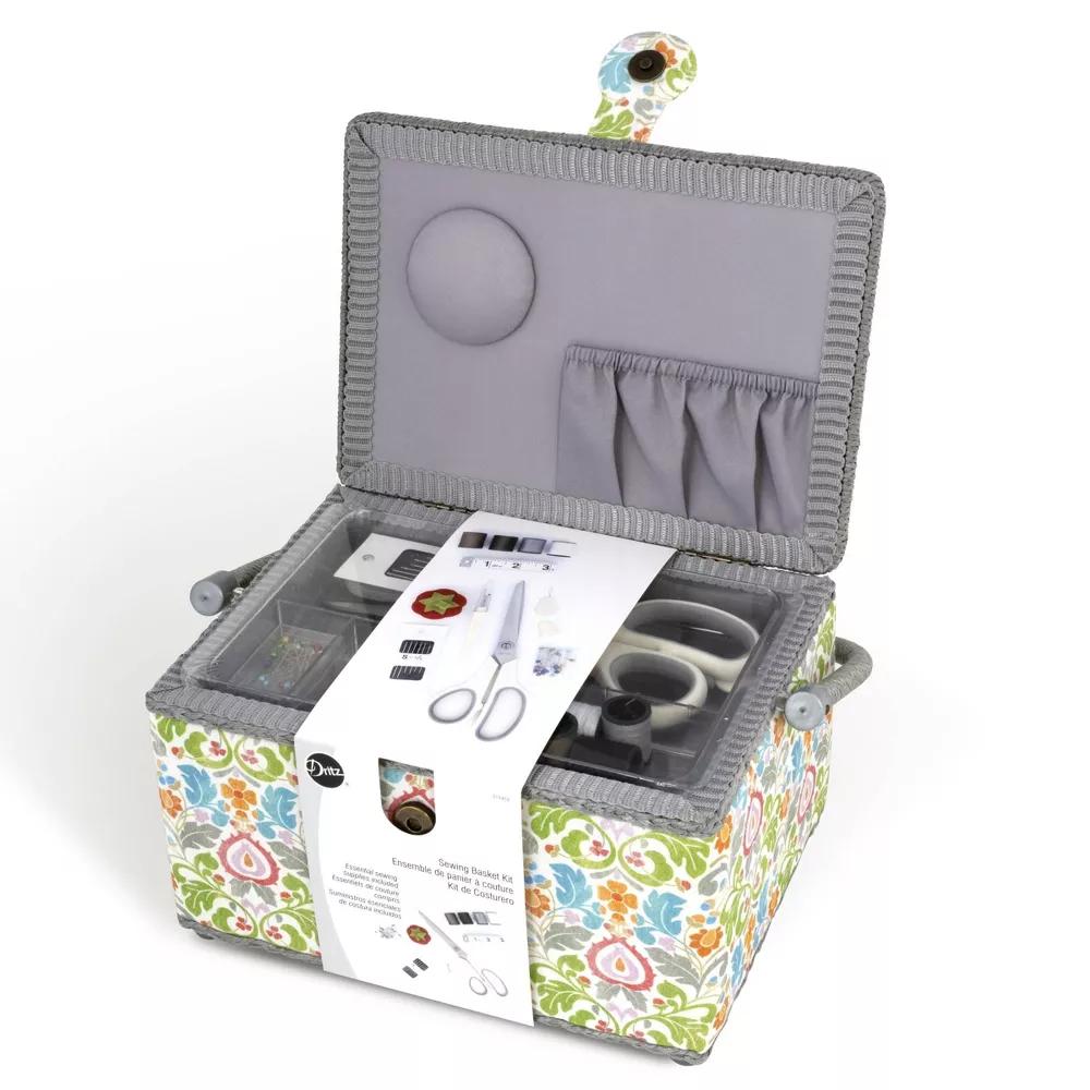 Medium Sewing Basket Kit Filled with Essential Sewing Supplies