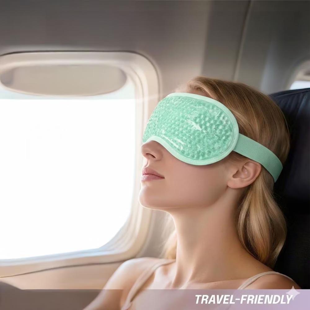 Reusable Gel Bead Eye Mask Hot and Cold Compress PVC Eye Cover with Adjustable Strap - Image 8