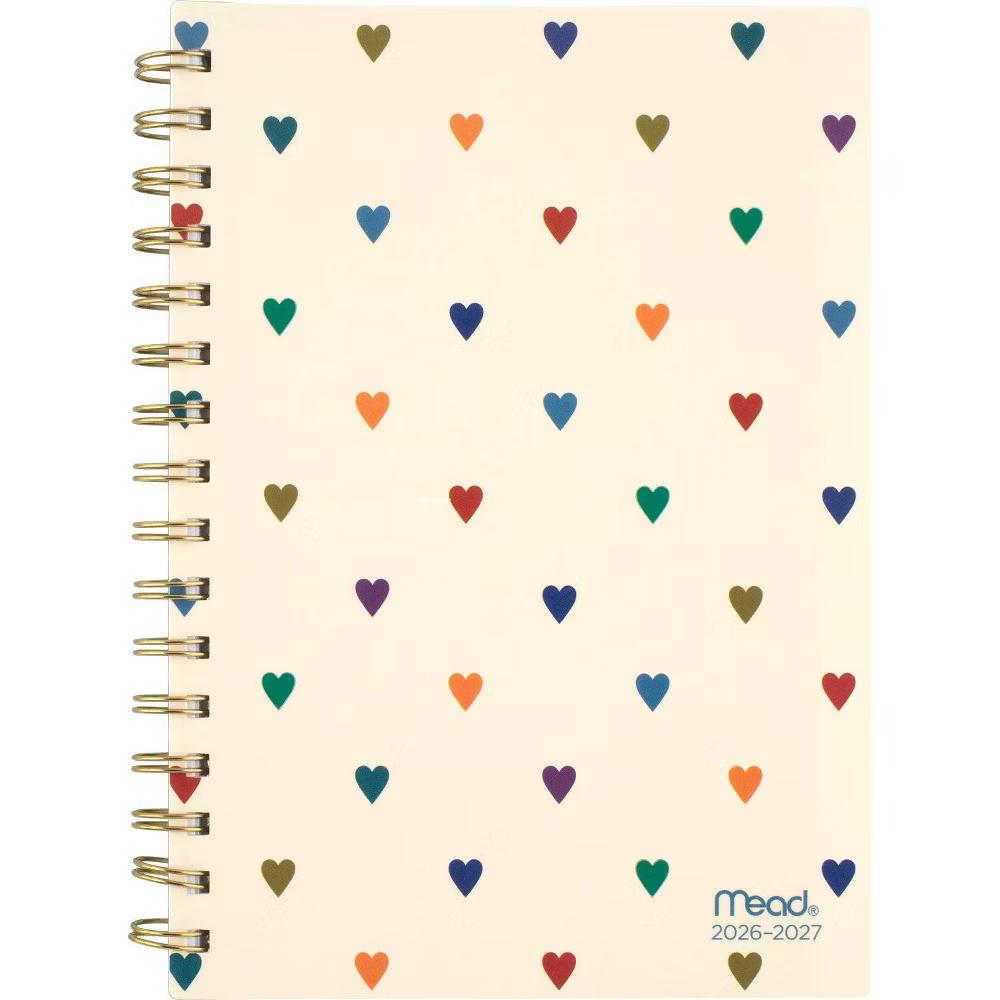 Mead 5.5"x8.5" 2026-2027 Weekly/Monthly Small Colorful Hearts Planner - Image 4