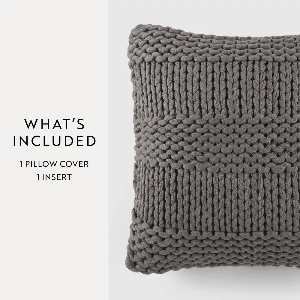 Cozy Chunky Knit Throw Pillow Cover And Pillow Insert - Image 2
