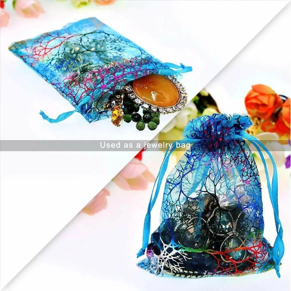 Home Collection Sheer Coralline Organza Gift Bags - Image 5