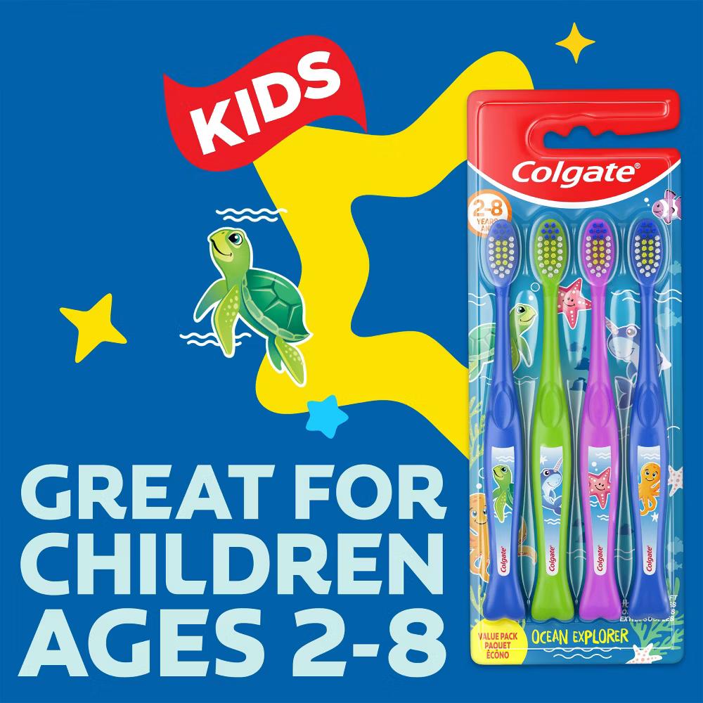 Kids' Ocean Explorer Manual Toothbrush Extra Soft - 4ct - Image 2