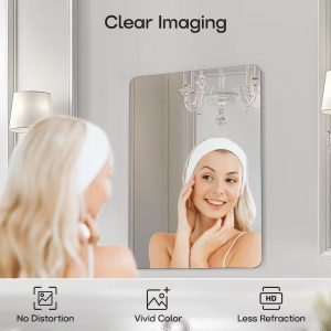 30x40in Frameless Bathroom Mirror, Rectangle Wall Vanity Mirror for Bathroom, Bedroom, Entryway, Dining Room