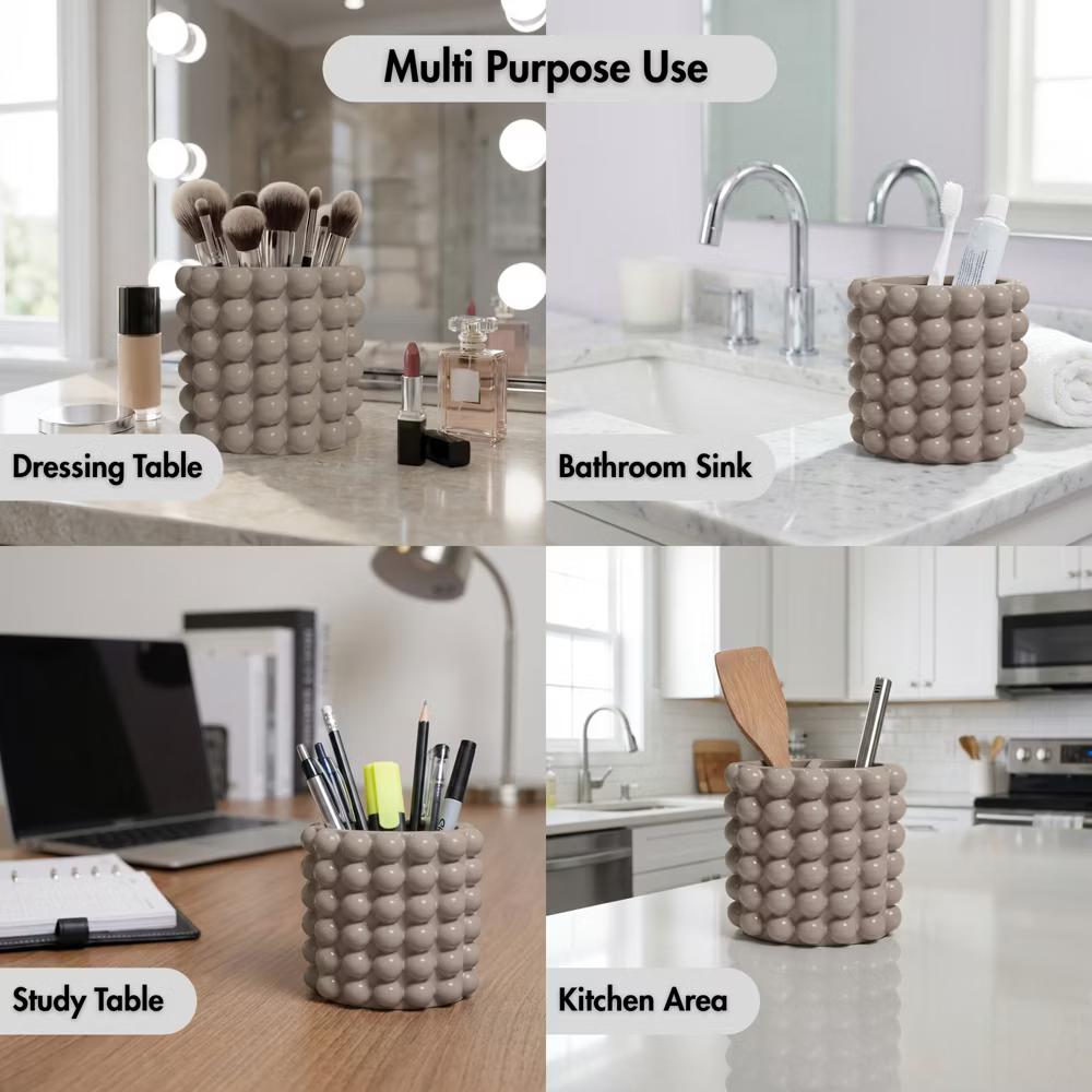 Better Trends Nova Bathroom Accessories Collection Toothbrush Holder 100% Resin with Bubble Pattern for Vanity Decor & Countertop - Image 3