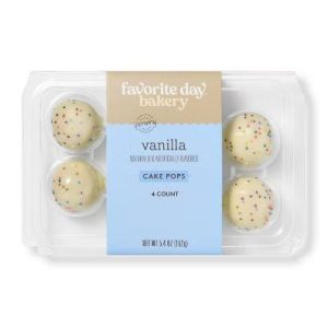 Vanilla Cake Pops - 5.4oz/4ct - Mini Size, Sprinkles Topping