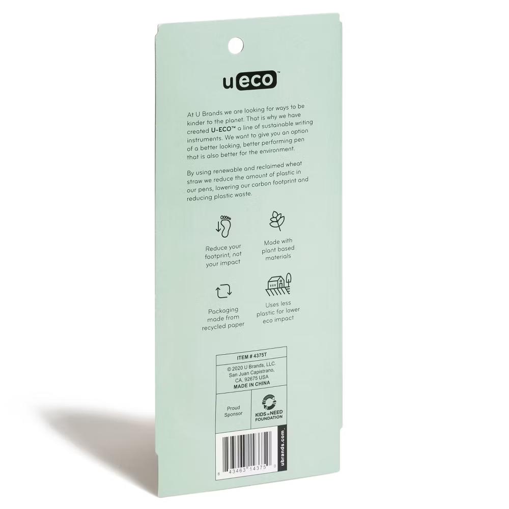 U-Eco 4pk Gel Pens Black Ink Pastel Speckle