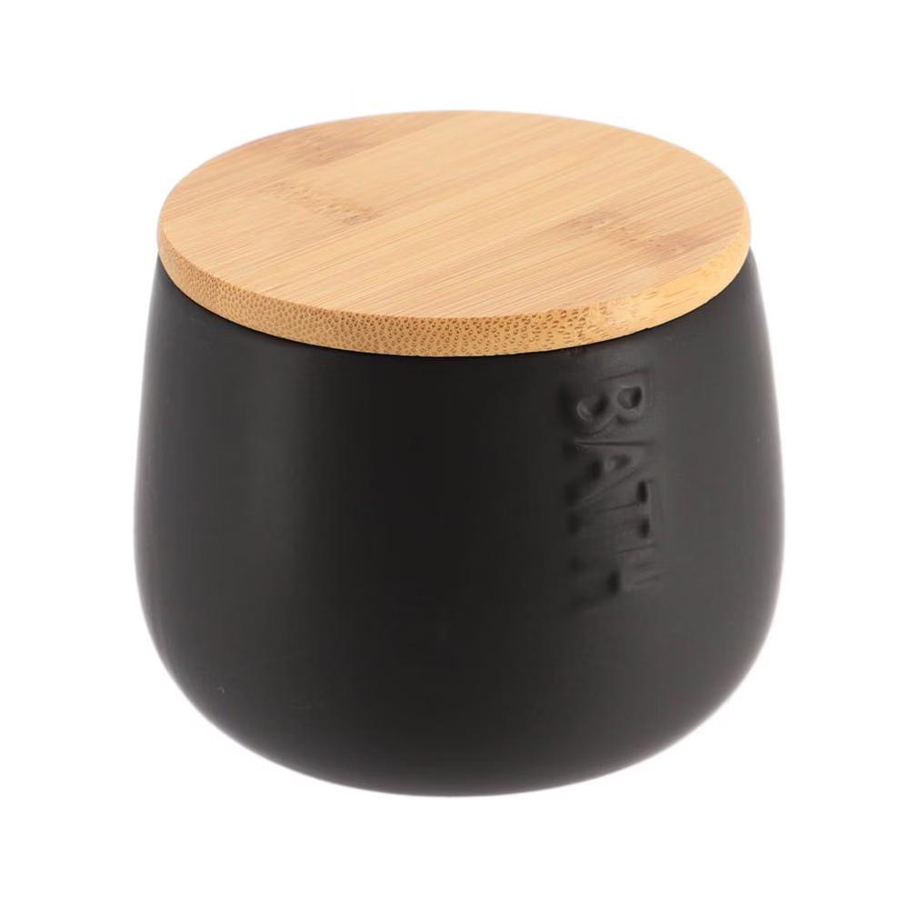 French Home Goods Dolomite Cotton Box with Bamboo Lid - Stylish Storage for Bathroom & Vanity - Image 2