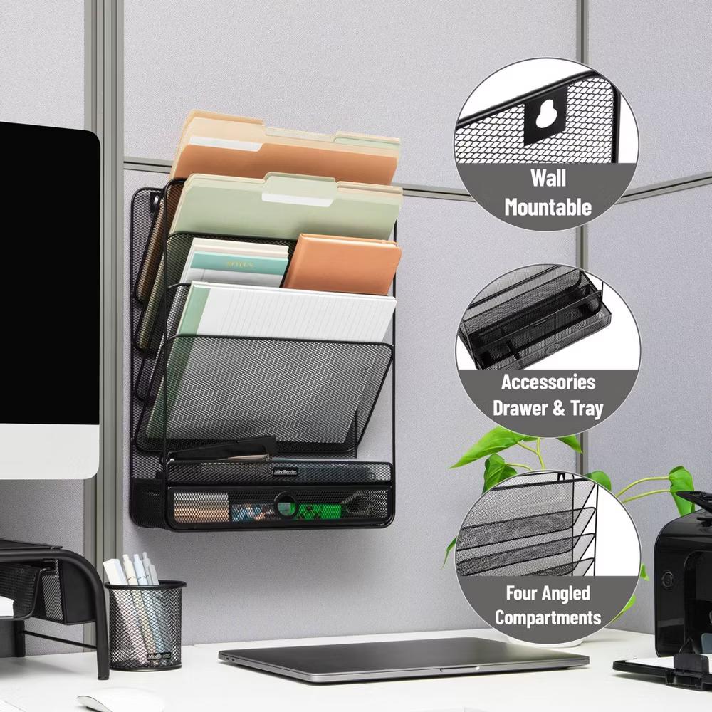 Wall Mount Metal File Organizers Black - Image 5
