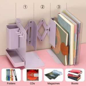 Adjustable Book Ends Heavy Duty Metal Adjustable Bookends Book Holders Organizer