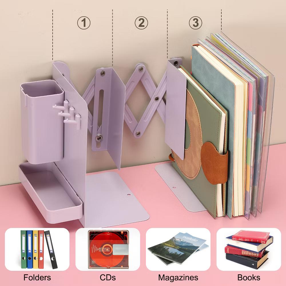 Adjustable Book Ends Heavy Duty Metal Adjustable Bookends Book Holders Organizer
