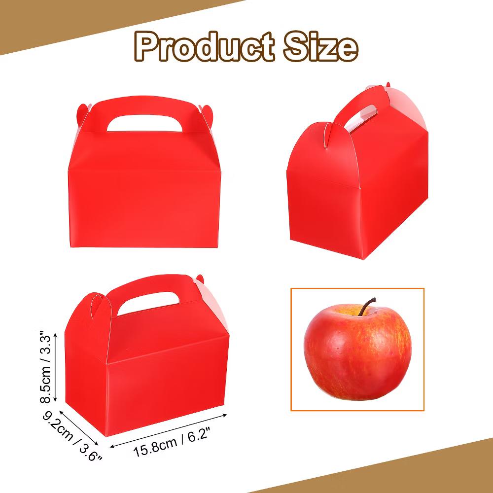 Weddings Christmas Sturdy Structure Gift Wrap Box Favor Box with Handles 16 Pcs - Image 14