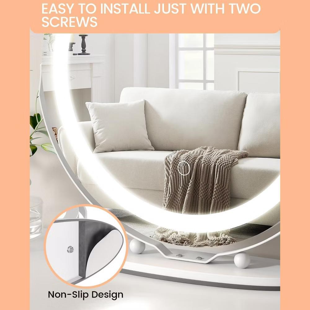 LED Vanity Mirror – Touch Control 3 Light Modes, Dimmable & 360° Rotation Makeup Mirror for Bathroom/Bedroom (1-Piece) - Image 18