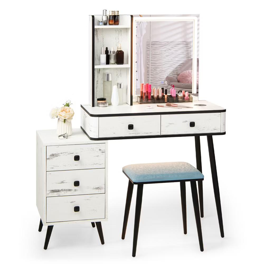 Vanity Set with Dimmable Lighted Mirror 3 Lighting Modes - Image 19