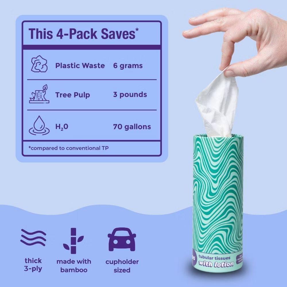 Bim Bam Boo Bamboo Tubular Lotion Facial Tissue - 4pk/40ct - Image 6