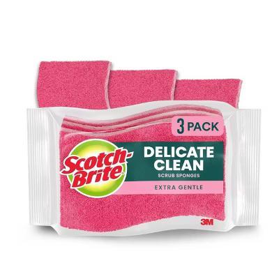 Delicate Clean Non-Scratch Scrub Sponges - 3ct: Multi-Surface, Reusable Cellulose Cleaning Tools - Image 3