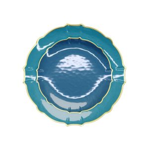 Trendables 40 Pieces Plastic Disposable Wedding Plates Set - 20 7.5" & 20 10" Thin & DelicateTinted Petals Plates with Rim