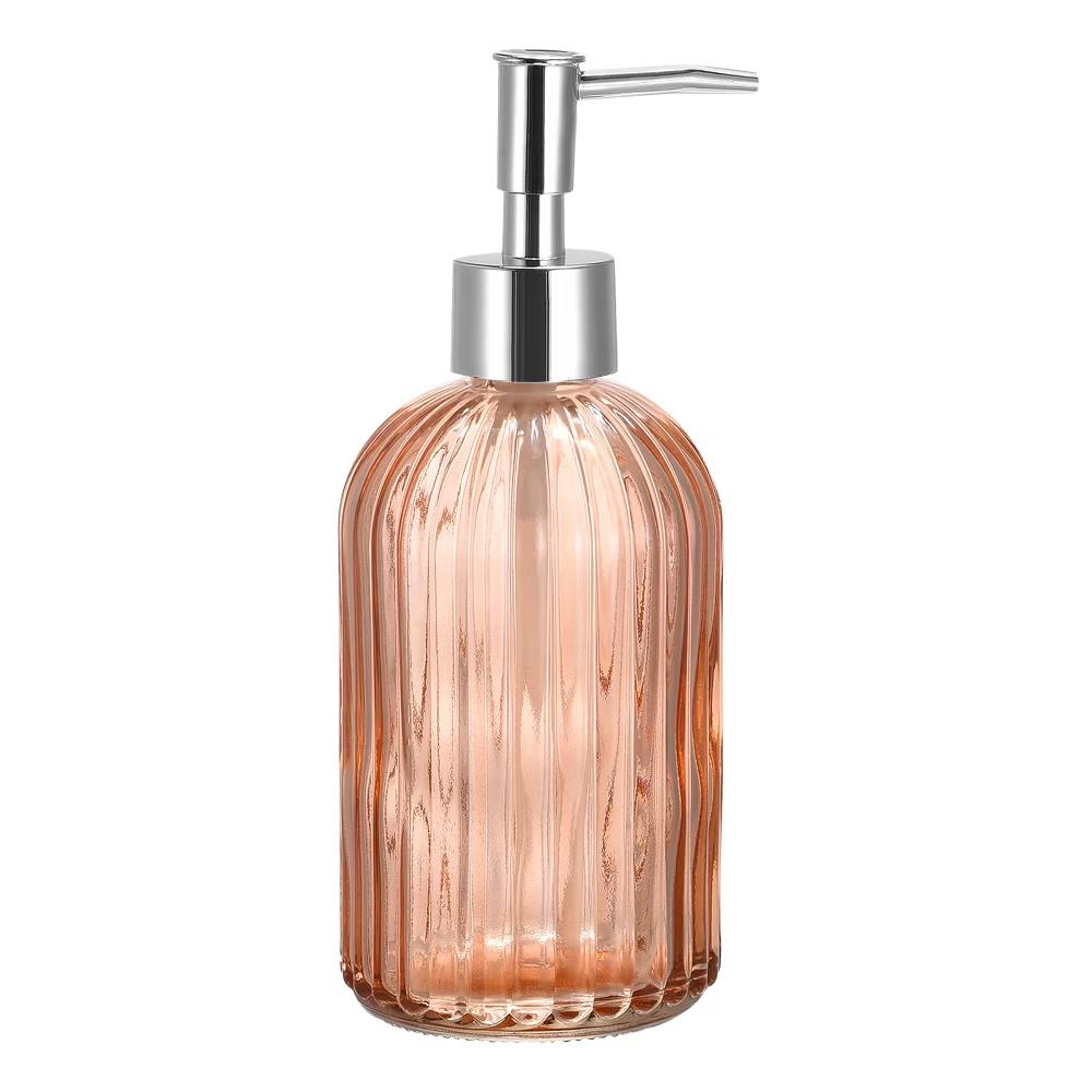 Durable Glass Soap Dispenser with Silver Pump for Bathroom - Image 6