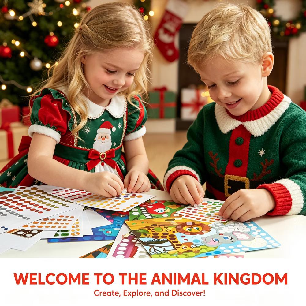 Animal Dot Art Kit for Kids Age 3-7 No Mess Sticker DIY Craft Creative Activity Travel Toy Birthday Christmas Gifts School Prize for Boys Girls - Image 8