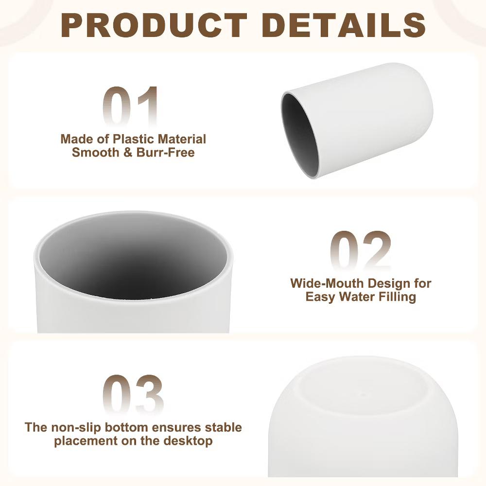 Reusable Plastic Practical Gift Toothbrush Cups 2.6 2.6 4.1 Inch 2 Pcs - Image 11