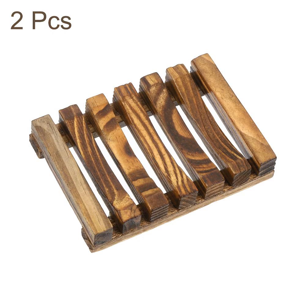 Wooden Natural Self Draining Bathroom Kitchen Sink Soap Dish - Image 14