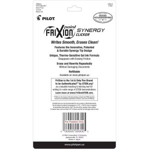 5pk FriXion Synergy Clicker Erasable Gel Pens Extra Fine Point 0.5mm Black Ink