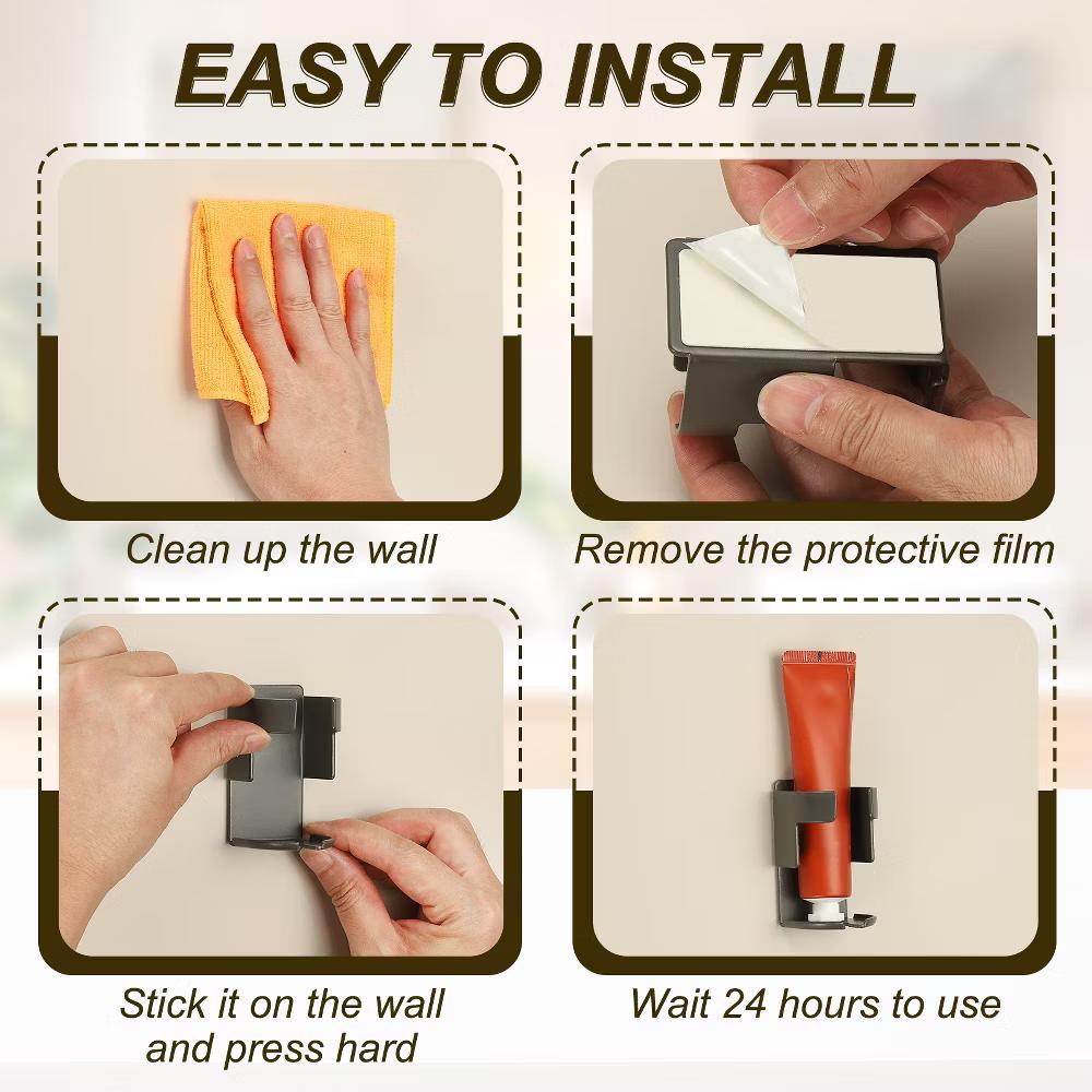 Electric Toothbrush Holder, Wall Mounted Aluminum Toothbrush Organizer