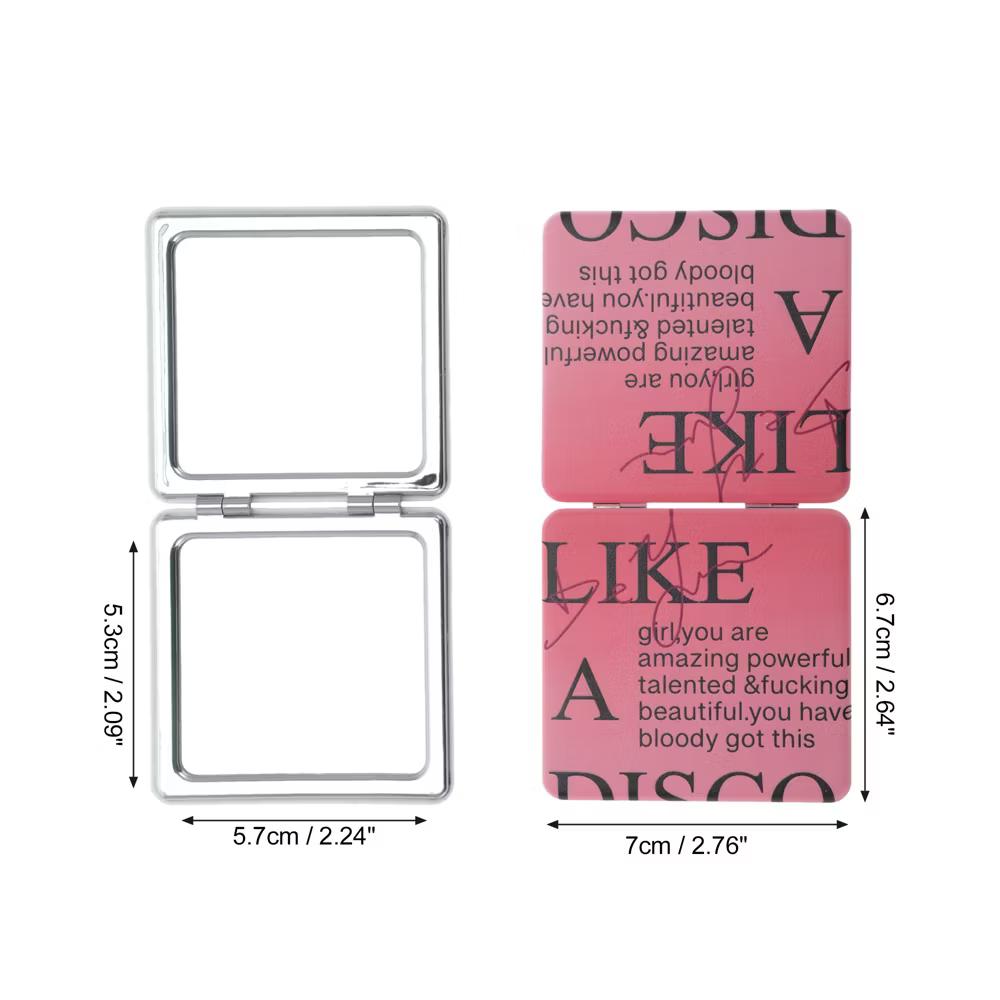 Fashion Makeup Mirror Pink 1 Pc - Image 3