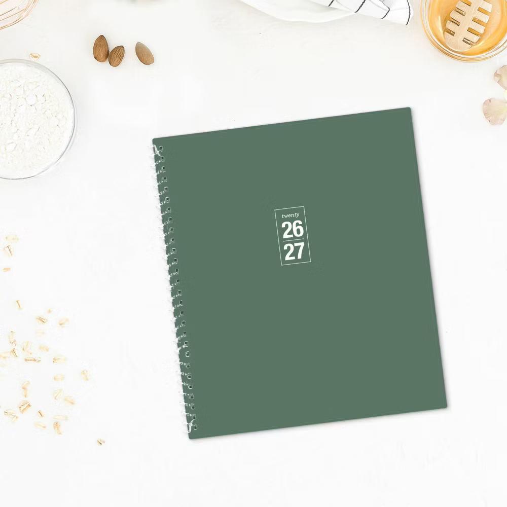 Blue Sky 8"x10" Student Planner AY 2026-2027 Weekly/Monthly Spiral Non-Tabbed Fern Green - Image 5
