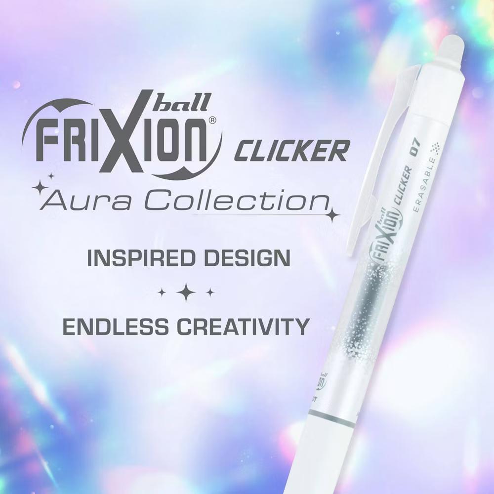 5pk FriXion Aura Erasable Gel Pens Fine Point 0.7mm Multicolored Ink - Image 5