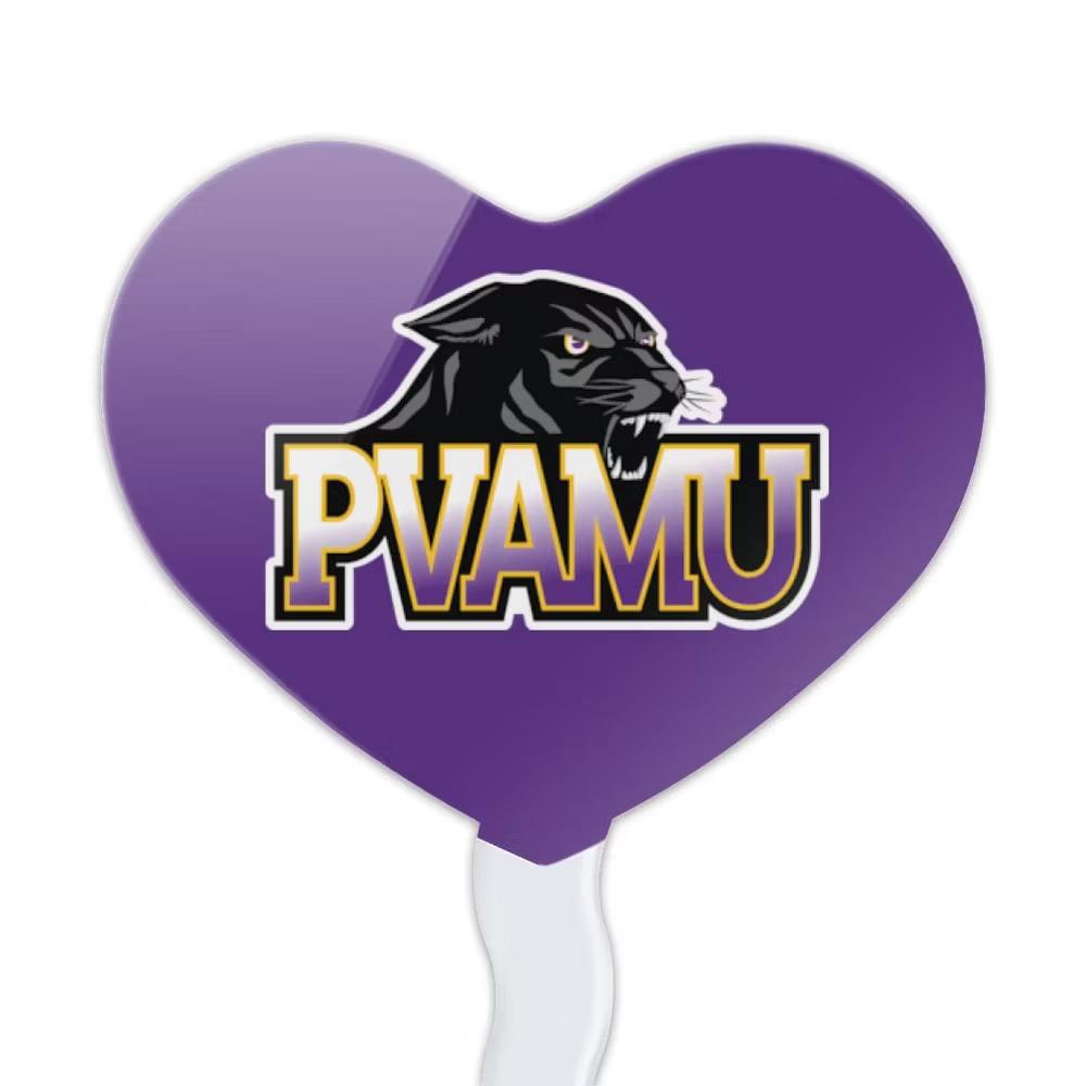 Prairie View A&M Primary Logo Heart Love Cupcake Picks Toppers Decoration Set of 6 - Image 5