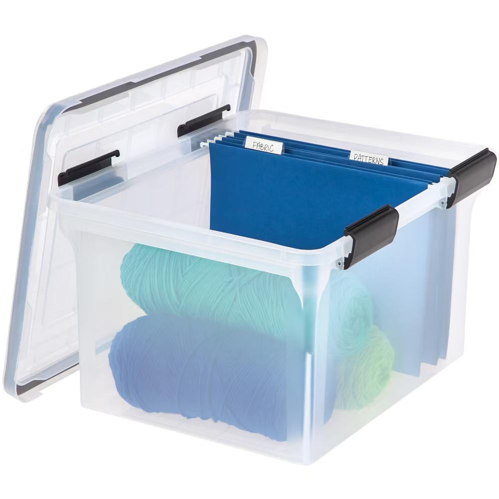 USA Letter Legal Size File Box 32qt WEATHERPRO Airtight Plastic Storage Bin with Lid and Seal and Secure Latching Buckles - Image 11