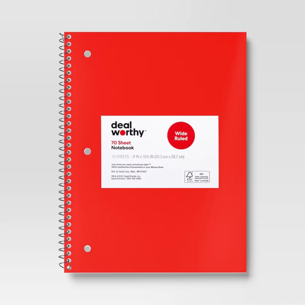 Subject Spiral Notebook Wide Ruled - Image 12