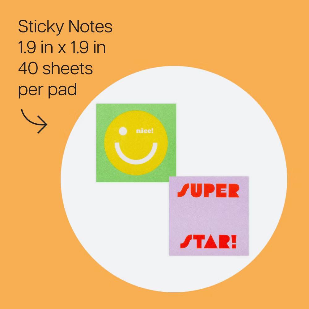 2pk 2"x2" Class Notes Pencil Smile Super Star - Image 6