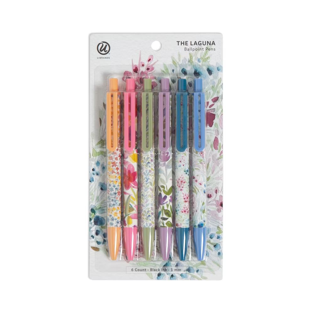 6pk Ballpoint Pens Black Ink Laguna Bountiful Bouquet - Image 4